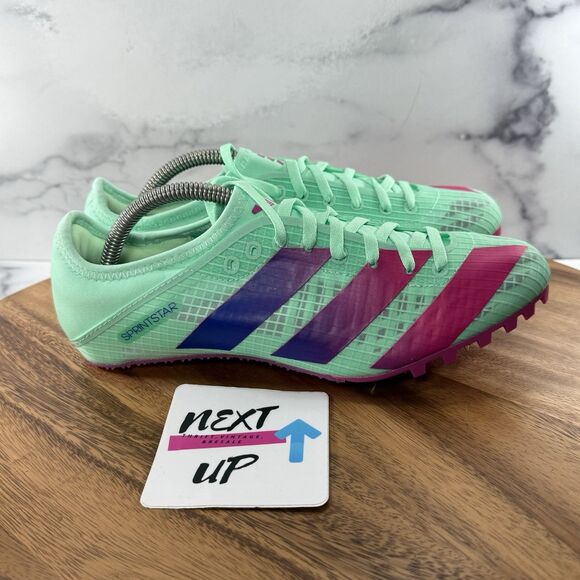 Men's size 7.5-Adidas Sprintstar GV9067 Track Spikes Shoes Celadon-Turquoise NEW - Picture 3 of 9